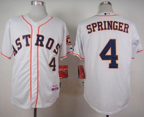 Astros #4 George Springer White Cool Base Stitched MLB Jersey - Click Image to Close